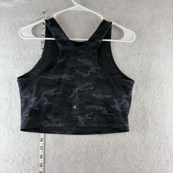 Kyodan Sports Bra Sculpt Tank Top Grey Black Heather Camo Medium Hi Neck Padded - Picture 4 of 7